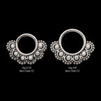 Beads & 6-Bezel Set Gem Front Facing Hinged Segment Clicker Hoop Earring / Nosering – Titanium