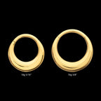 24Kt Gold PVD Titanium Sleek Dome Septum Front Facing Hinged Segment Clicker Hoop Earring / Nosering
