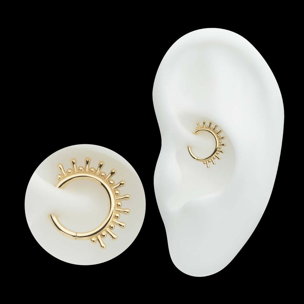 14Kt Yellow Gold 11-Spike Edge Hinged Segment Clicker