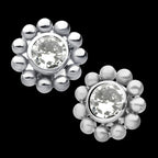 Titanium Threadless Beaded Edge Design with 4mm Bezel CZ Top