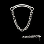 Titanium Threadless Dangle Chain Curved Bar Top