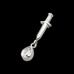 Titanium Threadless Dangle Bezel Teardrop Gem Dagger Top