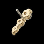 3-Cluster Gem with Prong Set Round Lab-Grown Diamonds Flatback Stud Earring / Nosering - Lab-Grown Diamond & Diamond in 14Kt Yellow Gold