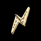 Lightning Bolt with Pave Set 9 Round Lab-Grown Diamonds Flatback Stud Earring / Nosering - Lab-Grown Diamond & Diamond in 14Kt Gold