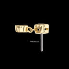 Double Bezel Lab-Grown Diamond Dangle Flatback Stud Earring / Nosering - Diamond in 14Kt Yellow Gold