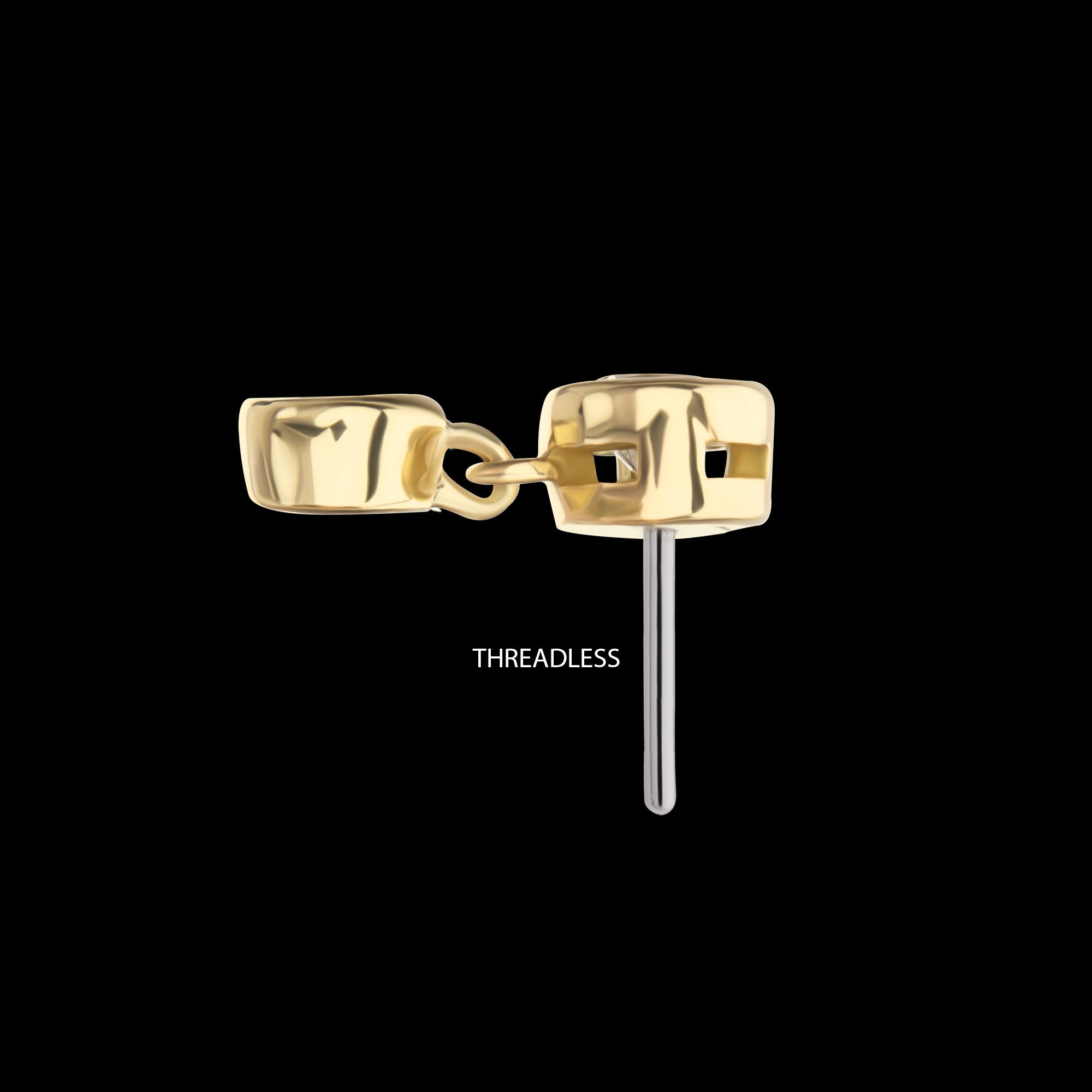 Double Bezel Lab-Grown Diamond Dangle Flatback Stud Earring / Nosering - Diamond in 14Kt Yellow Gold