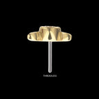 Triple Moon Phase with Bezel Lab-Grown Diamond Flatback Stud Earring / Nosering - Diamond in 14Kt Yellow Gold