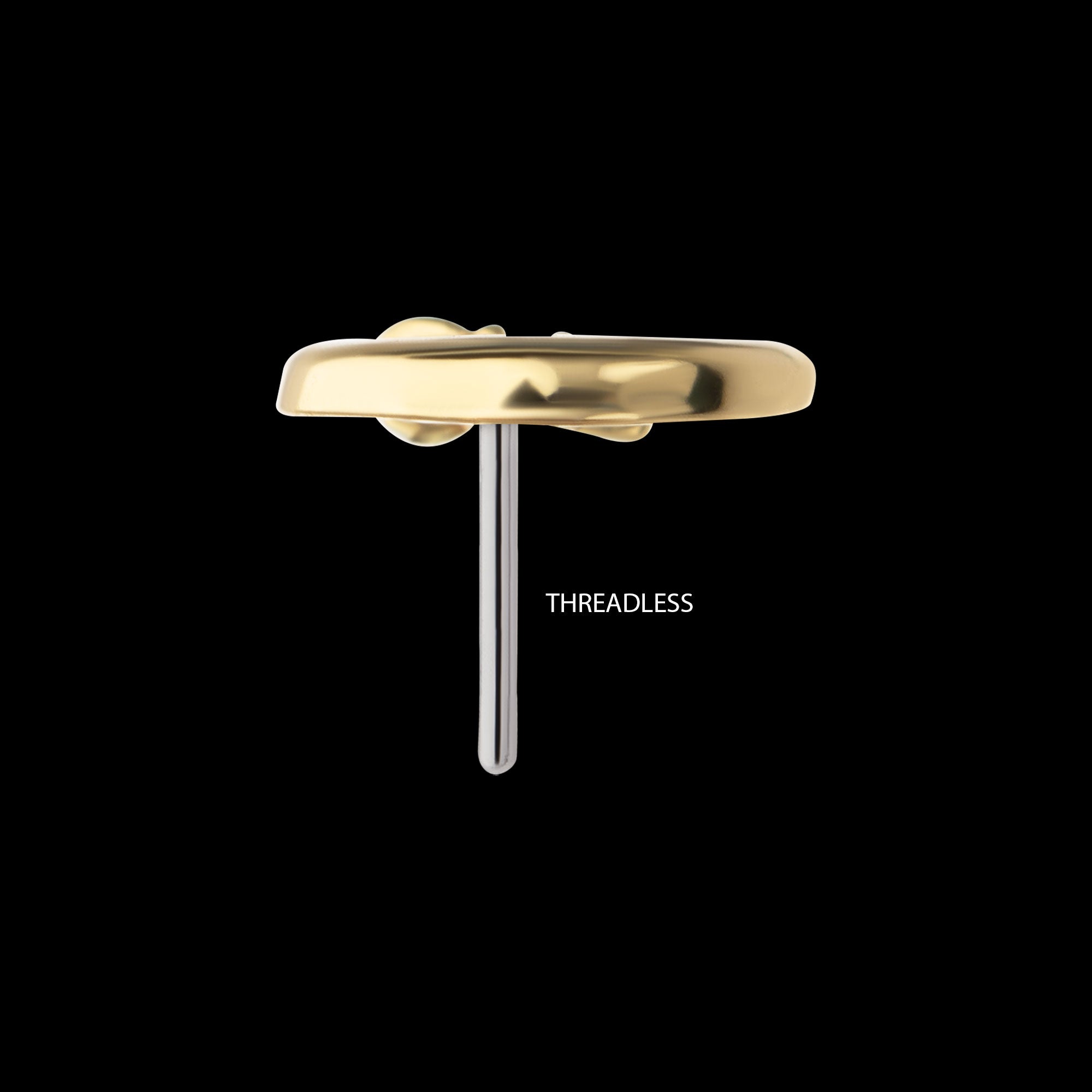 Crescent Moon with Prong Set Lab-Grown Diamond Dangle Flatback Stud Earring / Nosering - Diamond in 14Kt Yellow Gold
