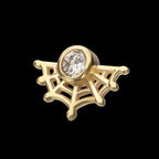 Spiderweb with Bezel Lab-Grown Diamond Flatback Stud Earring / Nosering - Diamond in 14Kt Yellow Gold
