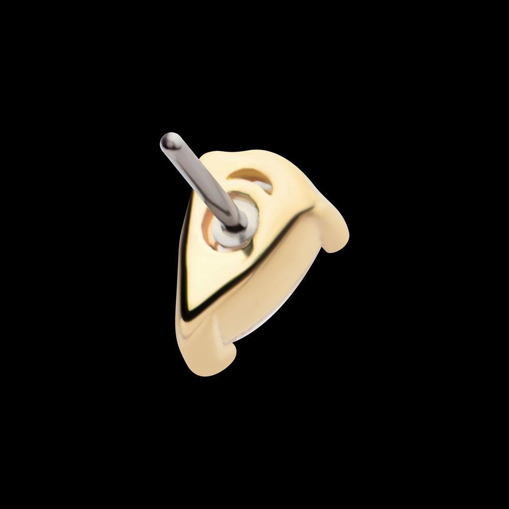 3 Prong Setting Pear Clear Lab-Grown Diamond Flatback Stud Earring / Nosering - Diamond in 14Kt Yellow Gold