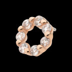14Kt Rose Gold Wreath with Prong Set 7 Clear CZ Flatback Stud Earring / Nosering