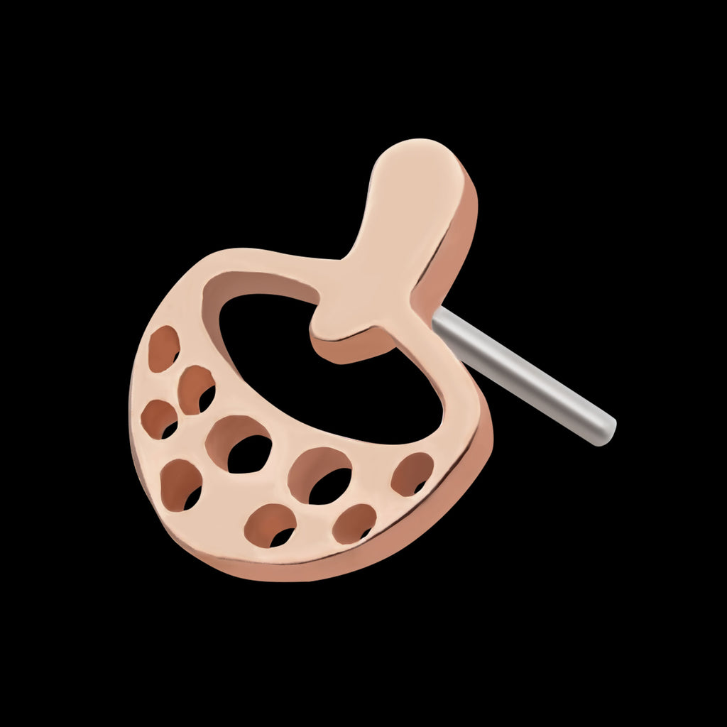 14Kt Rose Gold with Flat Mushroom Flatback Stud Earring / Nosering