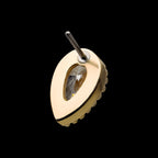 Clear CZ Pear-Shaped Flatback Stud Earring / Nosering - Clear CZ in 14Kt Gold