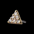 Prong Set Multi-Clear CZ Triangle Shape Flatback Stud Earring / Nosering - Clear CZ in 14Kt Gold