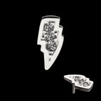 Clear Gem Lightning Bolt Flatback Stud Earring / Nosering - Gem in 14Kt Gold