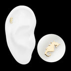 Seahorse Flatback Stud Earring / Nosering - 14Kt Yellow Gold