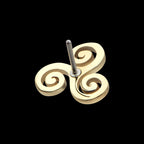 Triskelion Celtic Symbol Flatback Stud Earring / Nosering - 14Kt Yellow Gold