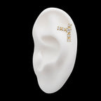 Capricorn Constellation with 4mm Center Clear CZ Gem and Five 3mm Clear CZ Side Gems Flatback Stud Earring / Nosering - Clear CZ in 14Kt Yellow Gold