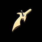 Dagger with 1.5mm Center Accent Clear CZ Gem Flatback Stud Earring / Nosering - Clear CZ in 14Kt Yellow Gold