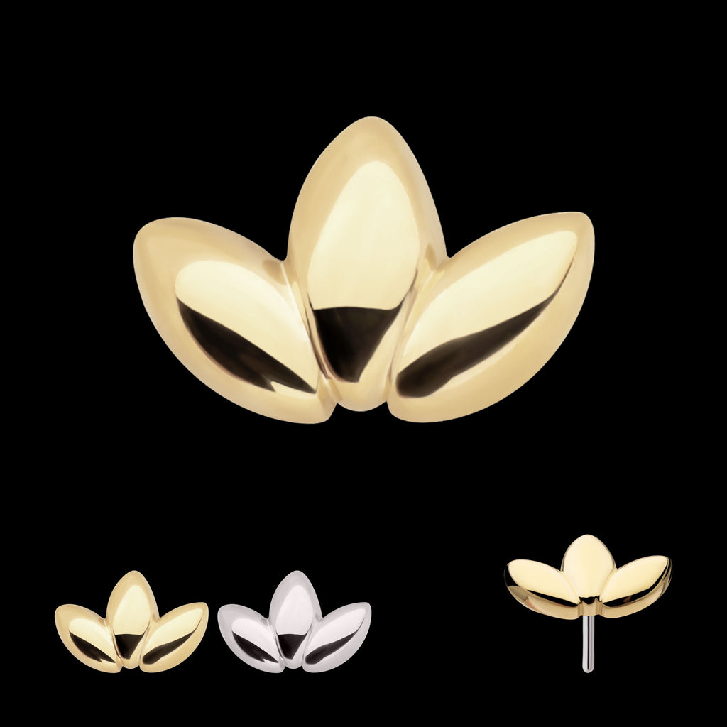 Lotus Flower Flatback Stud Earring / Nosering - 14Kt Gold