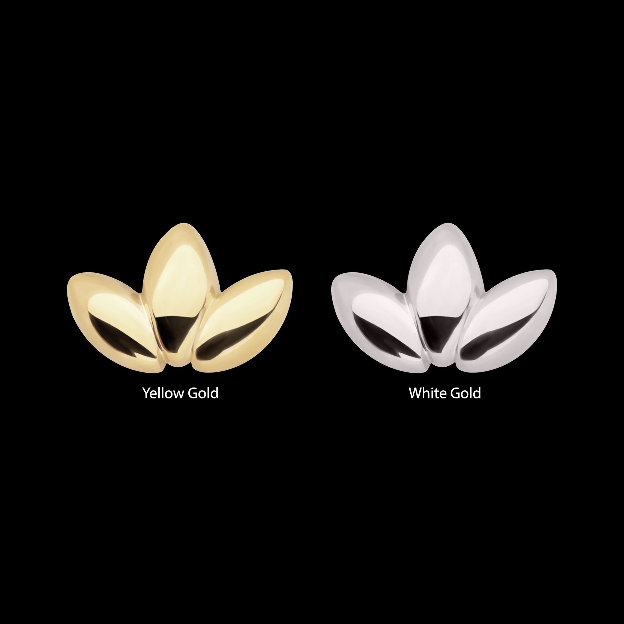 Lotus Flower Flatback Stud Earring / Nosering - 14Kt Gold