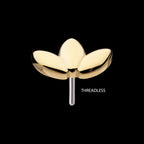 Lotus Flower Flatback Stud Earring / Nosering - 14Kt Gold