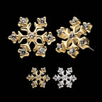 7 4-Prong Set Round Clear CZ Snowflake Flatback Stud Earring / Nosering - Clear CZ in 14Kt Gold