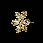 7 4-Prong Set Round Clear CZ Snowflake Flatback Stud Earring / Nosering - Clear CZ in 14Kt Gold