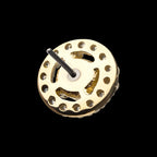 Multi-Prong Set Clear Gem Cut Out Circle Flatback Stud Earring / Nosering - Gem in 14Kt Yellow Gold