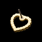 Heart Beads Flatback Stud Earring / Nosering - 14Kt Yellow Gold