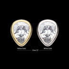 Bezel Set Pear Gem Flatback Stud Earring / Nosering - Gem in 14Kt Gold