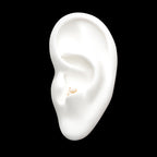 4-Clear Gem Flower Flatback Stud Earring / Nosering - Gem in 14Kt Yellow Gold