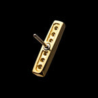 9mm 7-Clear Gem Panel Flatback Stud Earring / Nosering - Gem in 14Kt Yellow Gold