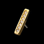 9mm 7-Clear Gem Panel Flatback Stud Earring / Nosering - Gem in 14Kt Yellow Gold