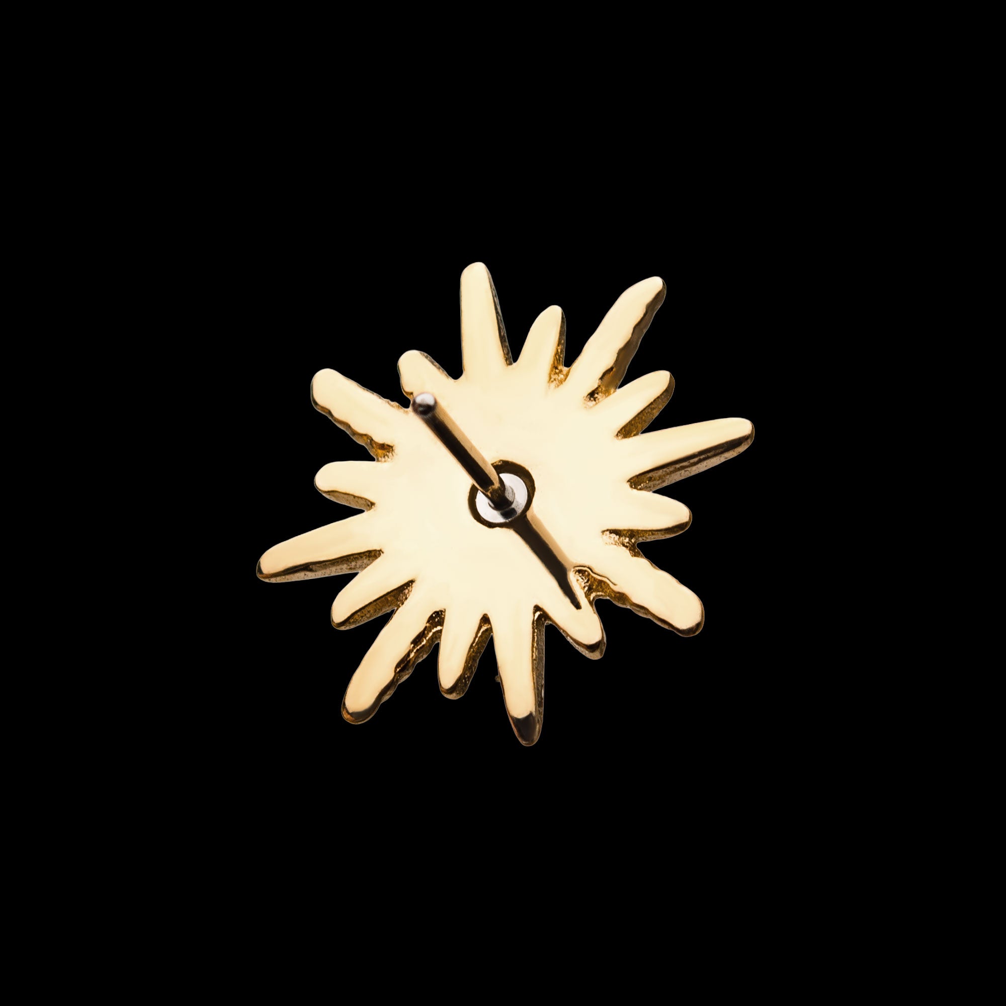 Star Clear CZ Flatback Stud Earring / Nosering - Clear CZ in 14Kt Yellow Gold