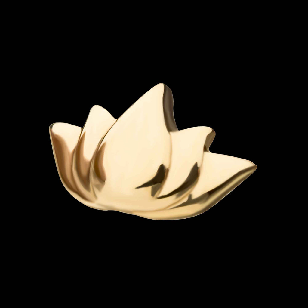 Lotus Flatback Stud Earring / Nosering - 14Kt Yellow Gold