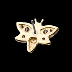Clear Gem Bee Flatback Stud Earring / Nosering - Gem in 14Kt Yellow Gold
