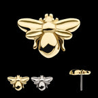 Bee Flatback Stud Earring / Nosering - 14Kt Gold