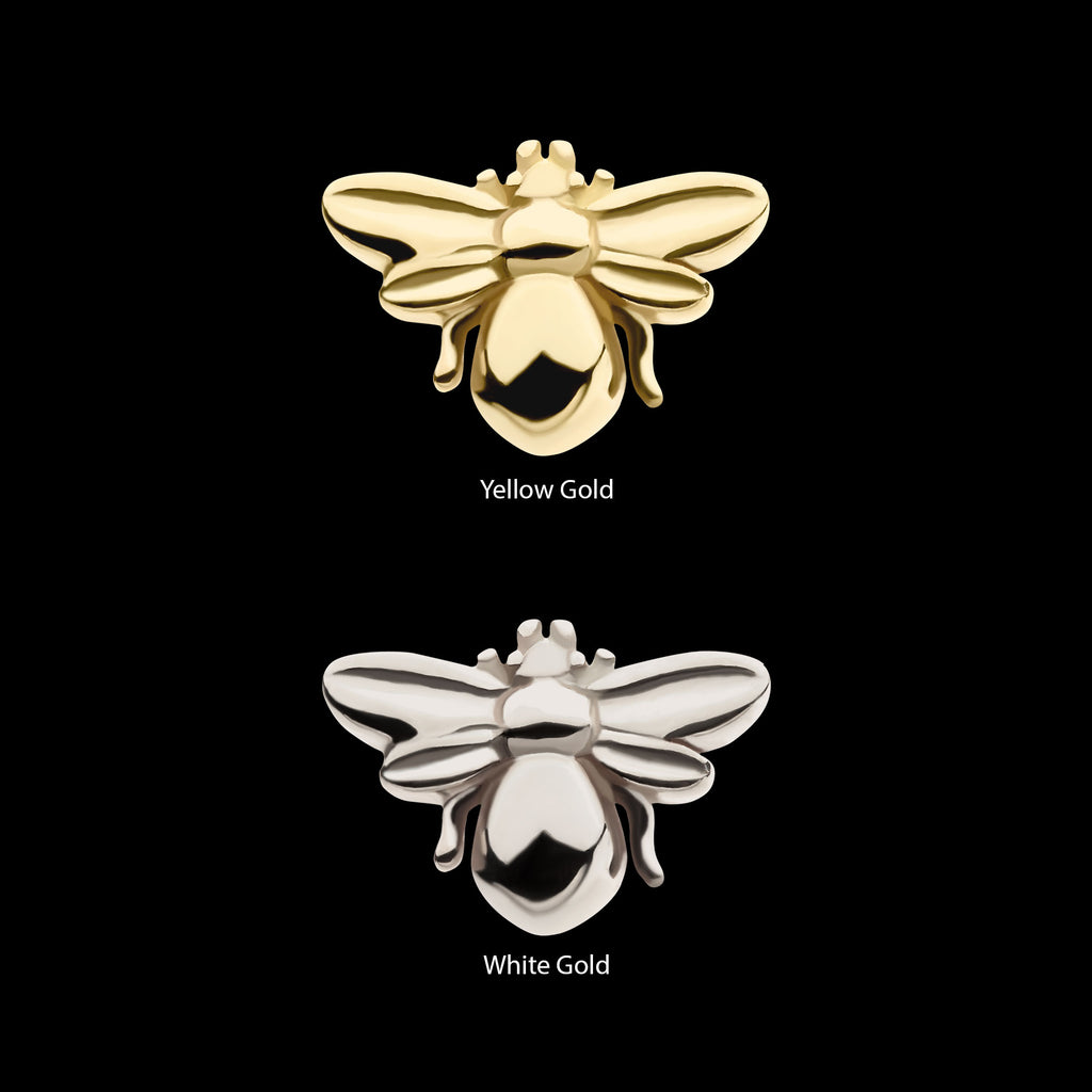 Bee Flatback Stud Earring / Nosering - 14Kt Gold