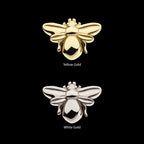 Bee Flatback Stud Earring / Nosering - 14Kt Gold