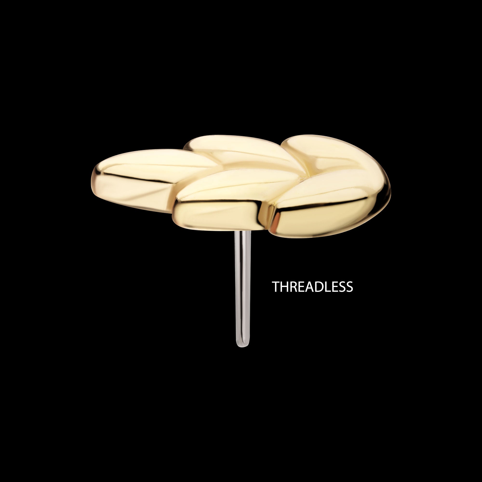 Ash Leaf Flatback Stud Earring / Nosering - 14Kt Gold