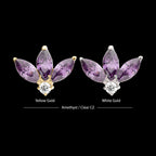 3 Marquise Prong Set Gem Cluster Flatback Stud Earring / Nosering - Gem in 14Kt Gold