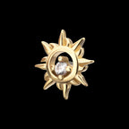 Solar Flare Gem Flatback Stud Earring / Nosering - Gem in 14Kt Yellow Gold