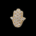 Divine Hamsa Paved Gem Flatback Stud Earring / Nosering - Gem in 14Kt Yellow Gold