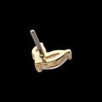 Dual CZ Gem Harmony Flatback Stud Earring / Nosering - CZ in 14Kt Yellow Gold