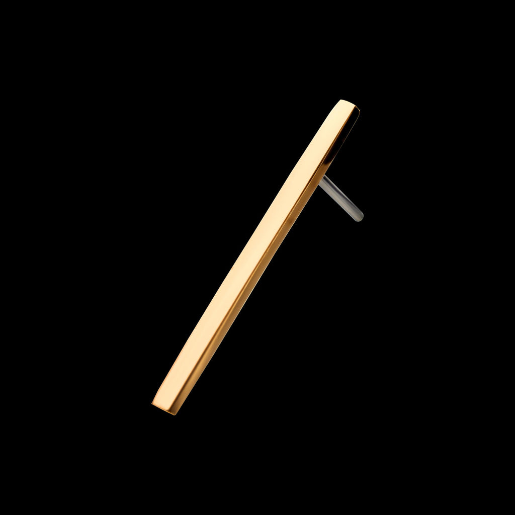 Bar Flatback Stud Earring / Nosering - 14Kt Gold