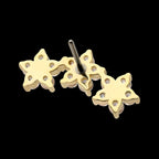 7-Prong Gem Cluster Tri-Flower Threadless Earring / Nosering – 14Kt Yellow Gold