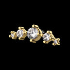 5-Clear CZ Flatback Stud Earring / Nosering - Clear CZ in 14Kt Gold