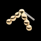 7 Beads Triangle Flatback Stud Earring / Nosering - 14Kt Yellow Gold