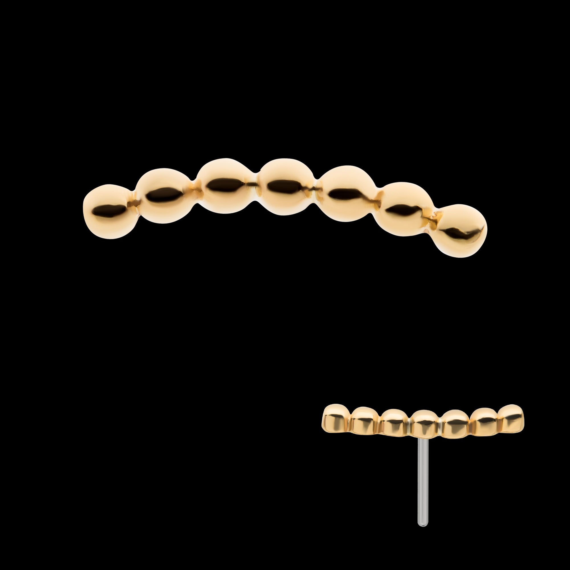 Beaded Cluster Flatback Stud Earring / Nosering - 14Kt Yellow Gold